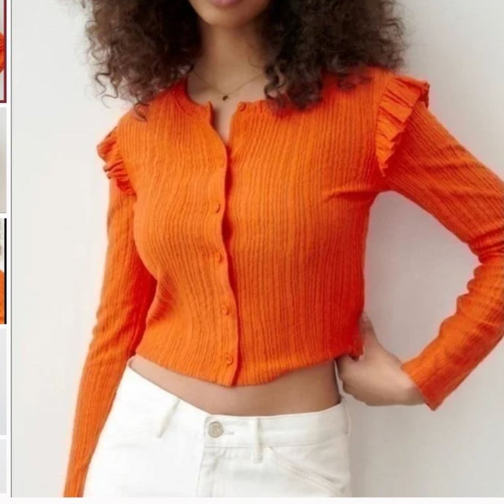 NWT Ruffled Cardigan.